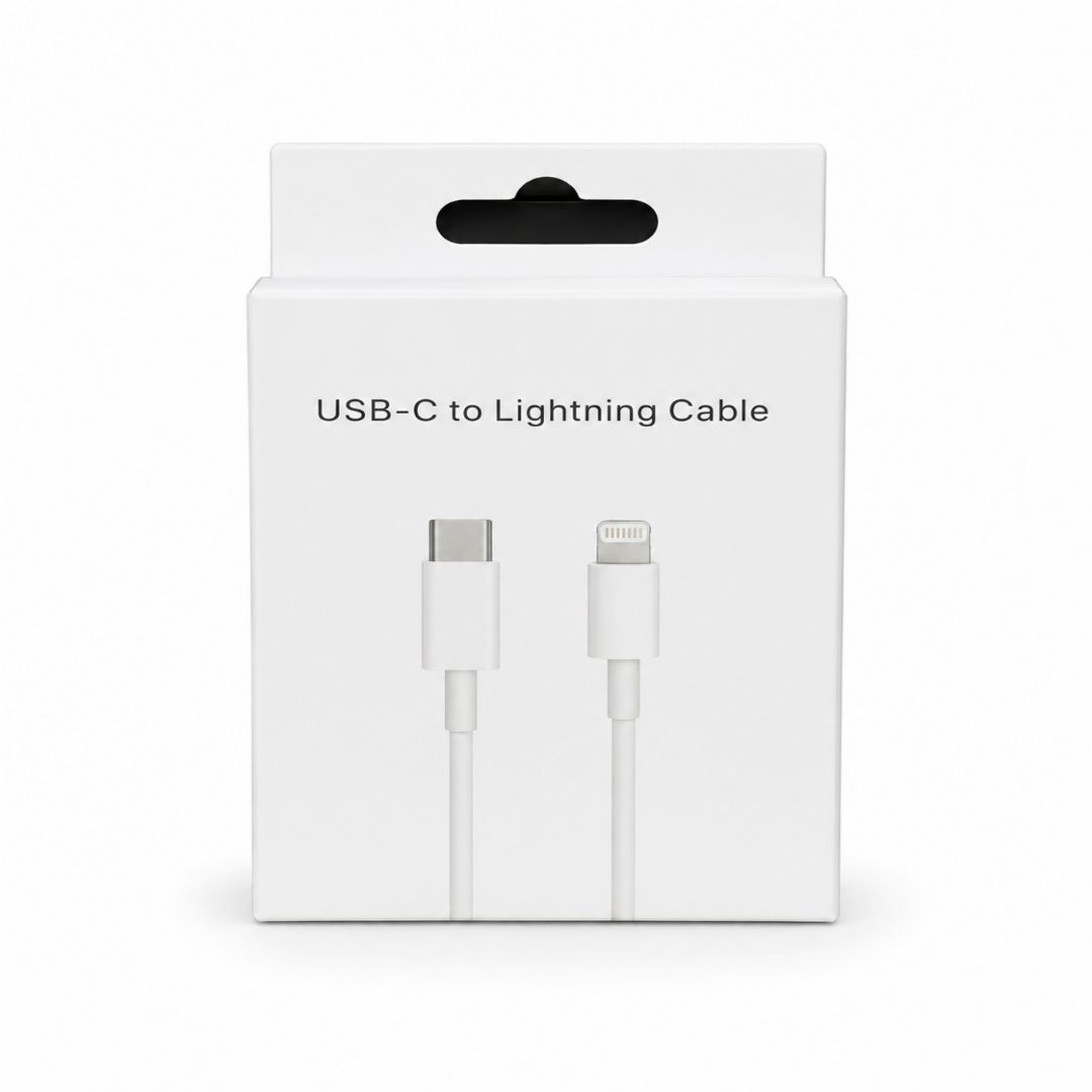 كابل ايفون bd ايفون فتايب سي باكت ابيض (USB-C to Lightning Cable