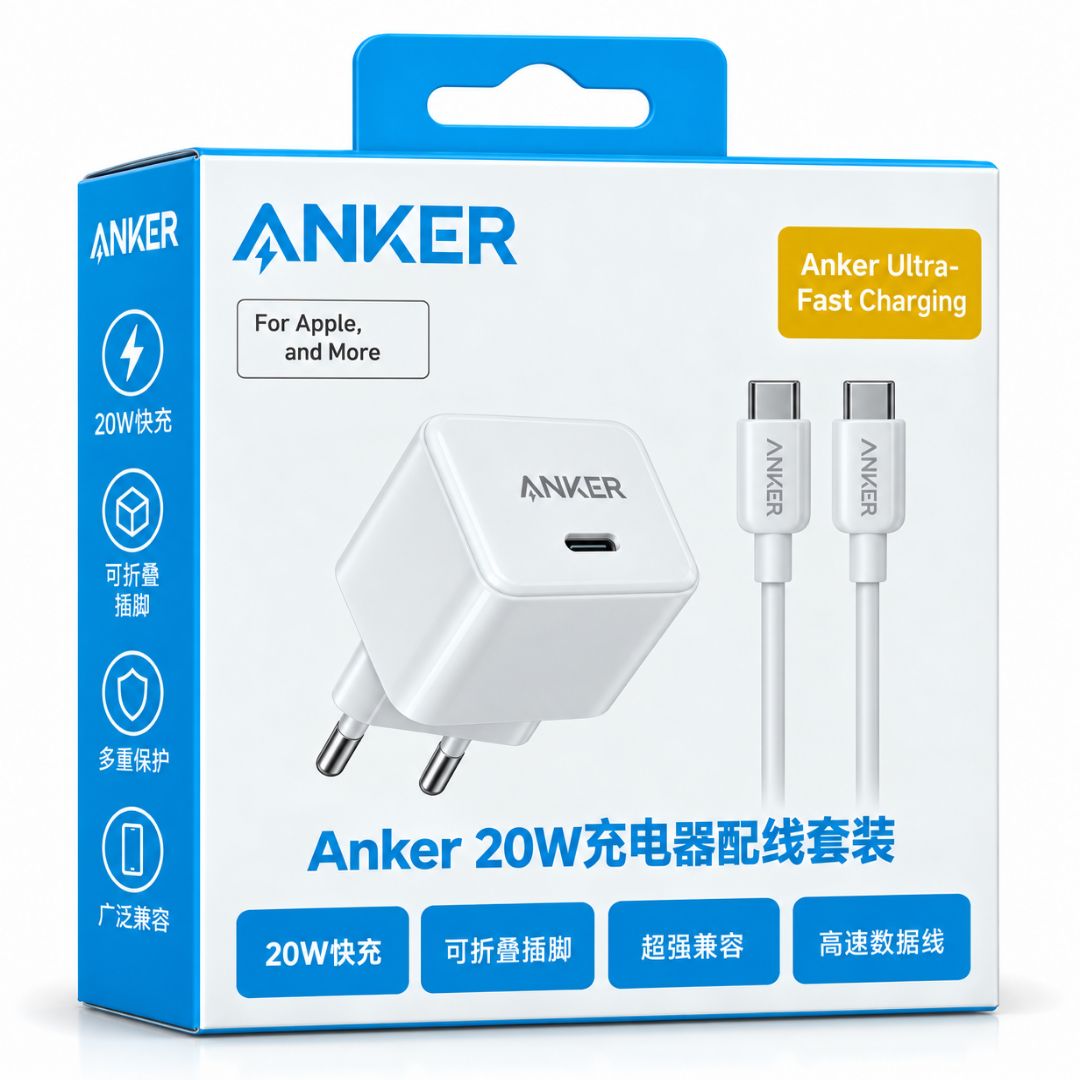 شاحن انكر كامل cc تايب سي ف تايب سي اصلي شركه ANKER