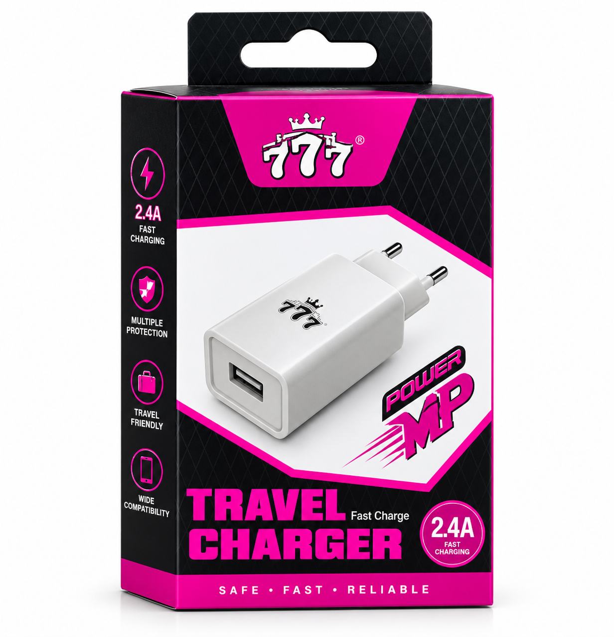 رأس شاحن ماركة 777 (USB Travel Charger) بقدرة 2.4A