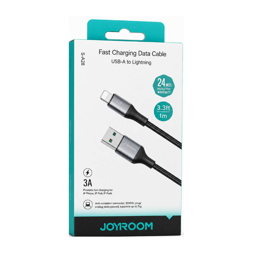 ابل شحن سريع JOYROOM آيفون قماش (USB-A to Lightning Fast Charging Data Cable - موديل S-A25)