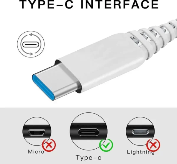 كابل Denmen USB إلى Type-C للشحن السريع ونقل البيانات – طول 100 سم - Image 3