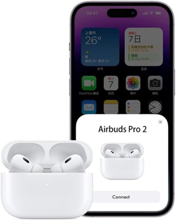 سماعات بلوتوث لاسلكية AirPods Pro 2 Plus مع حافظة شحن وميزة إلغاء الضوضاء – تصميم مميز وأداء عالي. - Image 3
