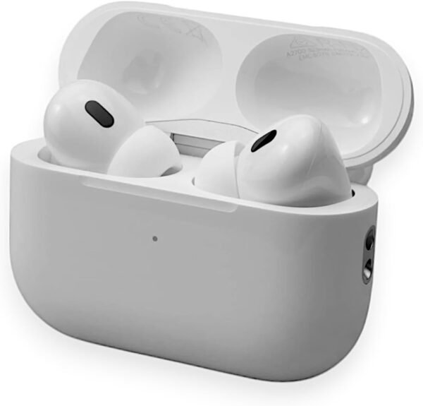 سماعات بلوتوث لاسلكية AirPods Pro 2 Plus مع حافظة شحن وميزة إلغاء الضوضاء – تصميم مميز وأداء عالي.